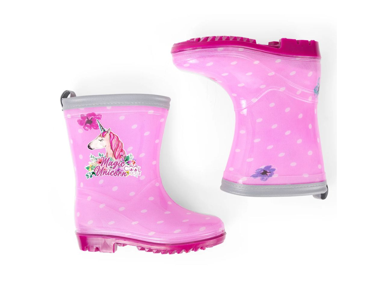 Stivaletti fantasia unicorno bordo catarifrangente cool kids perletti