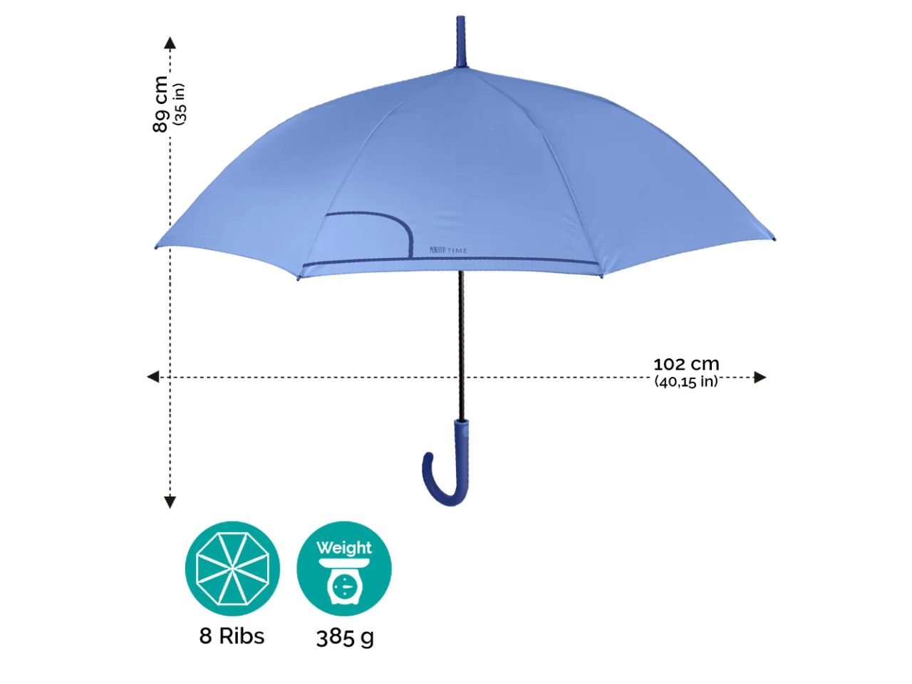 Ombrello da donna con apertura automatica 61/8 tinta unita perletti