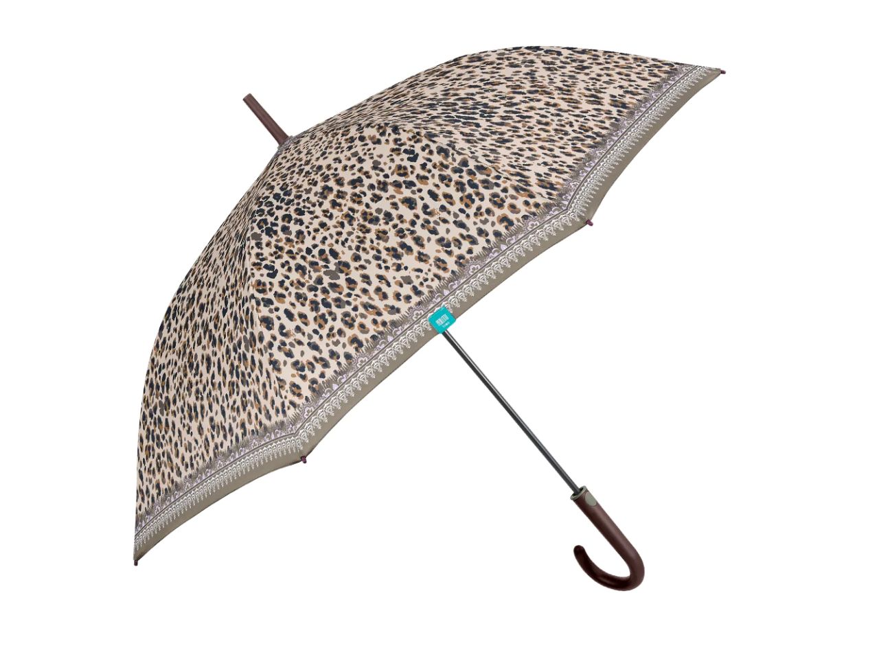 Ombrello da donna con apertura automatica 61/8 leopardato perletti