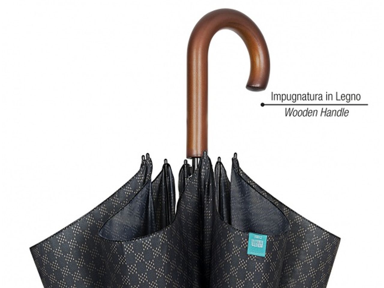 Ombrello da uomo golf con apertura automatica 65/8 dama impugnatura in legno perletti
