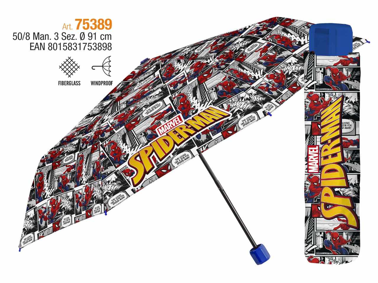 Spiderman ombrello mini 50cmantiv.75389