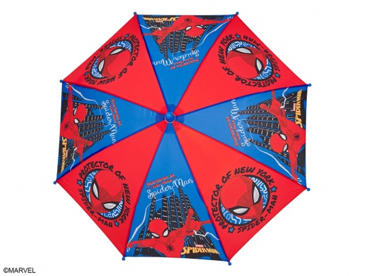 Ombrello Spiderman per bambino con apertura manuale rosso e blu - Perletti