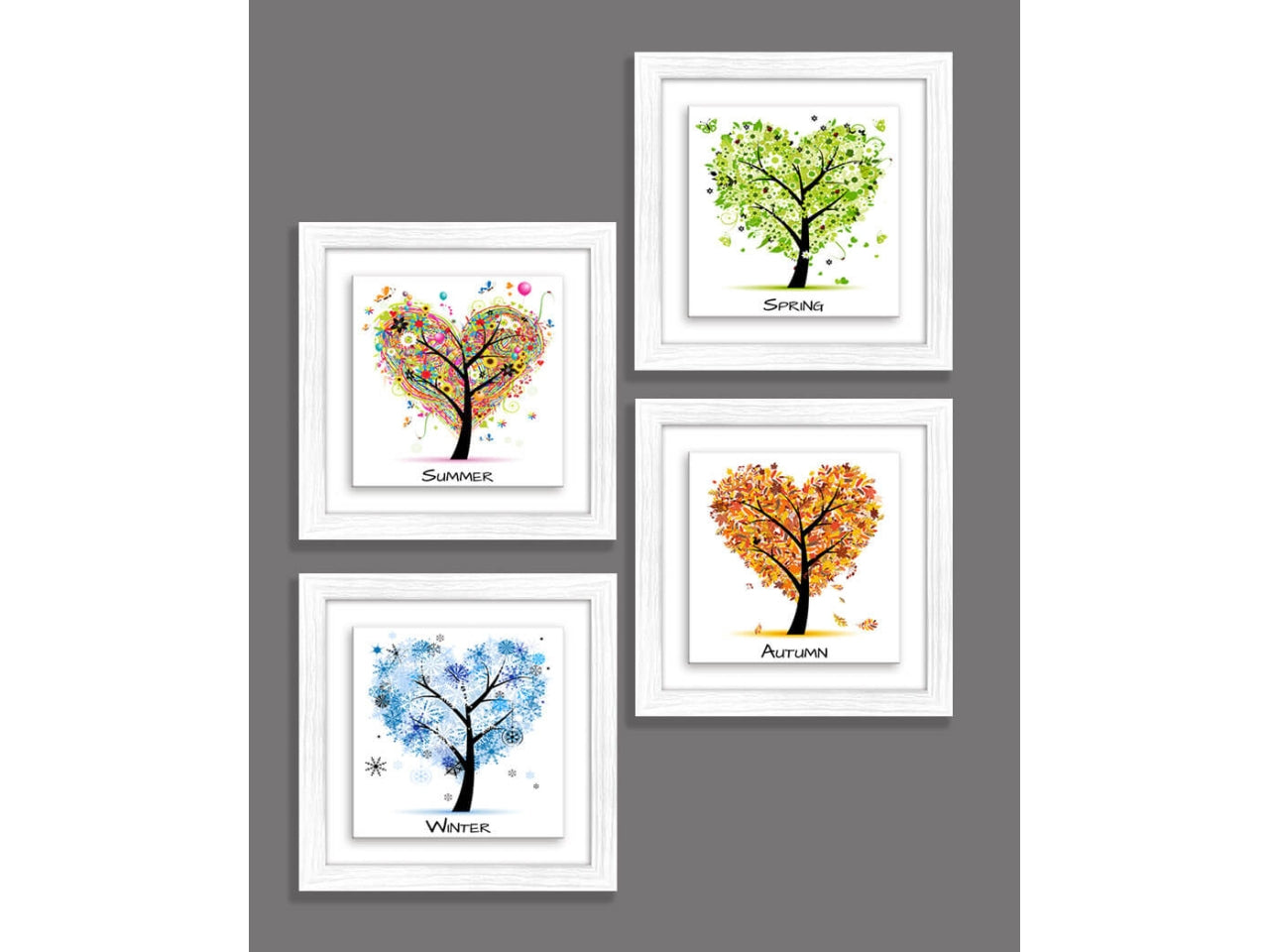 Quadro ceramic modern white four seasons misura 18x18cm