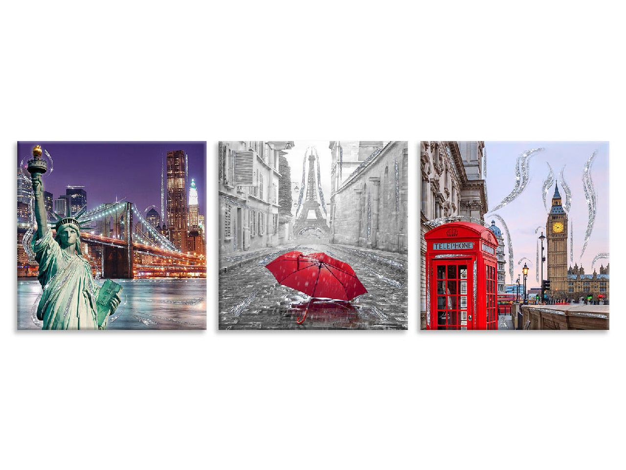 Quadro brillant day misura 38x38cm new city grafiche assortite