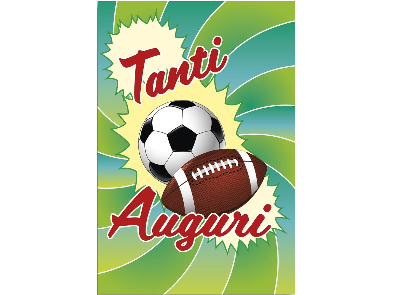 Biglietto auguri compleanno babino palloni sport