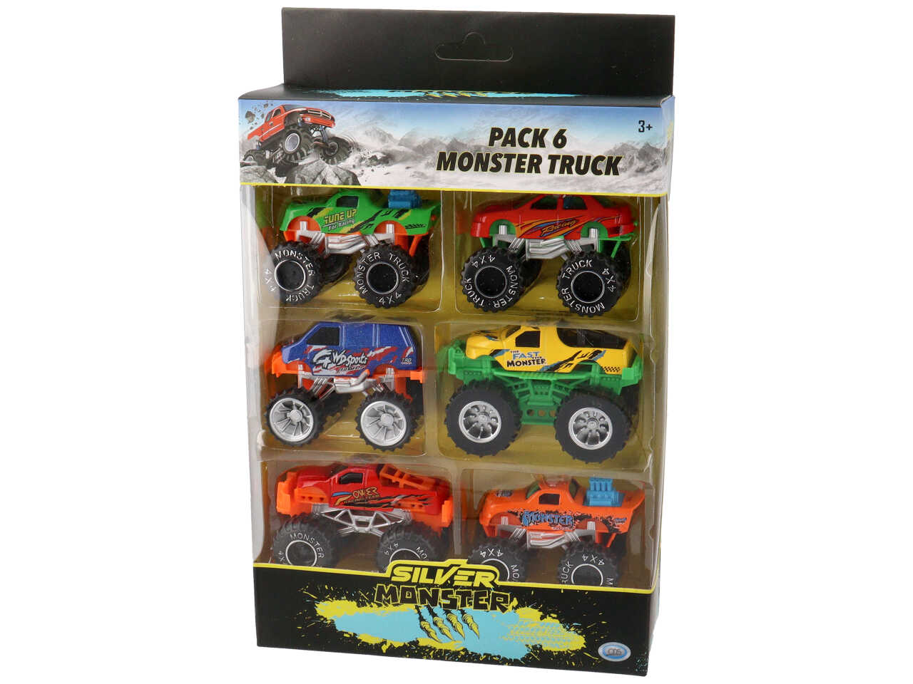 Silver monster - pack 6 monster cars scala 1:64