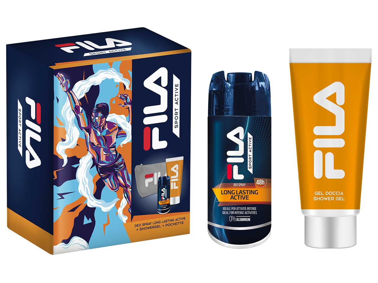 Set regalo fila bravery man deo long lasting active 150ml + showergel 200ml + pochette