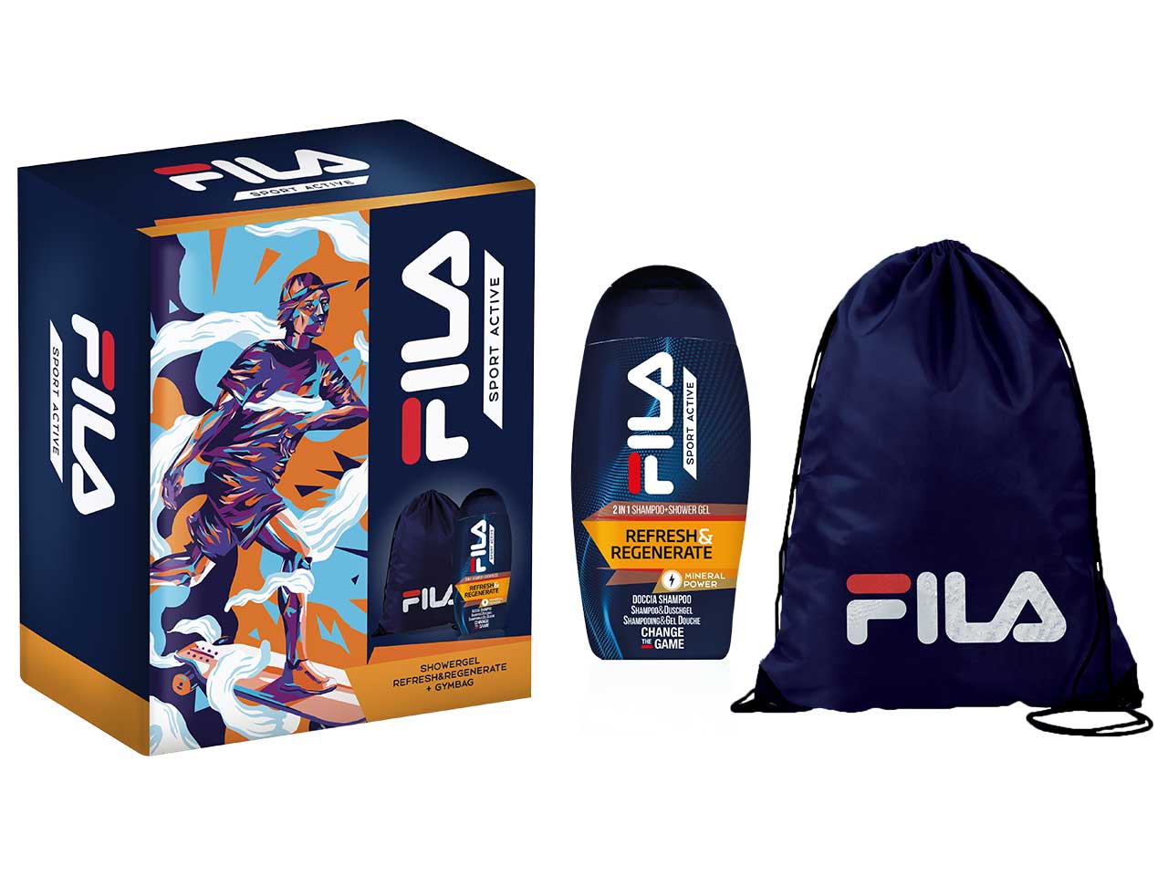 Set regalo fila city man showergel refresh&regenerate 250ml + gymbag