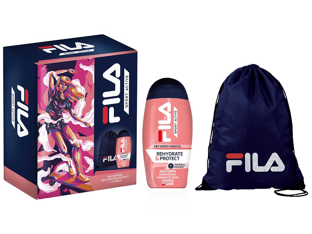 Set regalo fila city woman showergel rehydrate&protect 250ml + gymbag