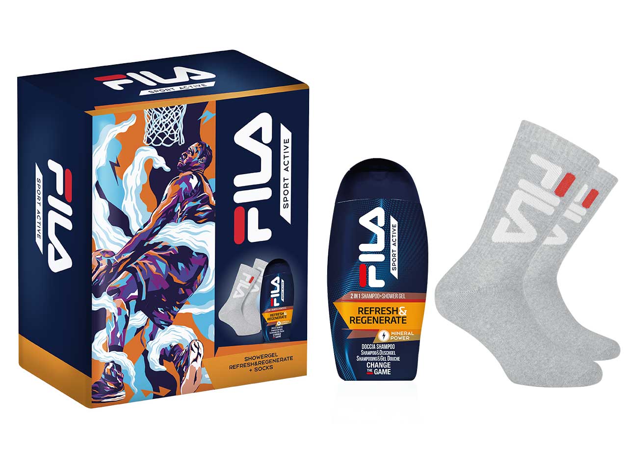 Set regalo fila fierce man showergel refresh&regenerate 250ml + socks