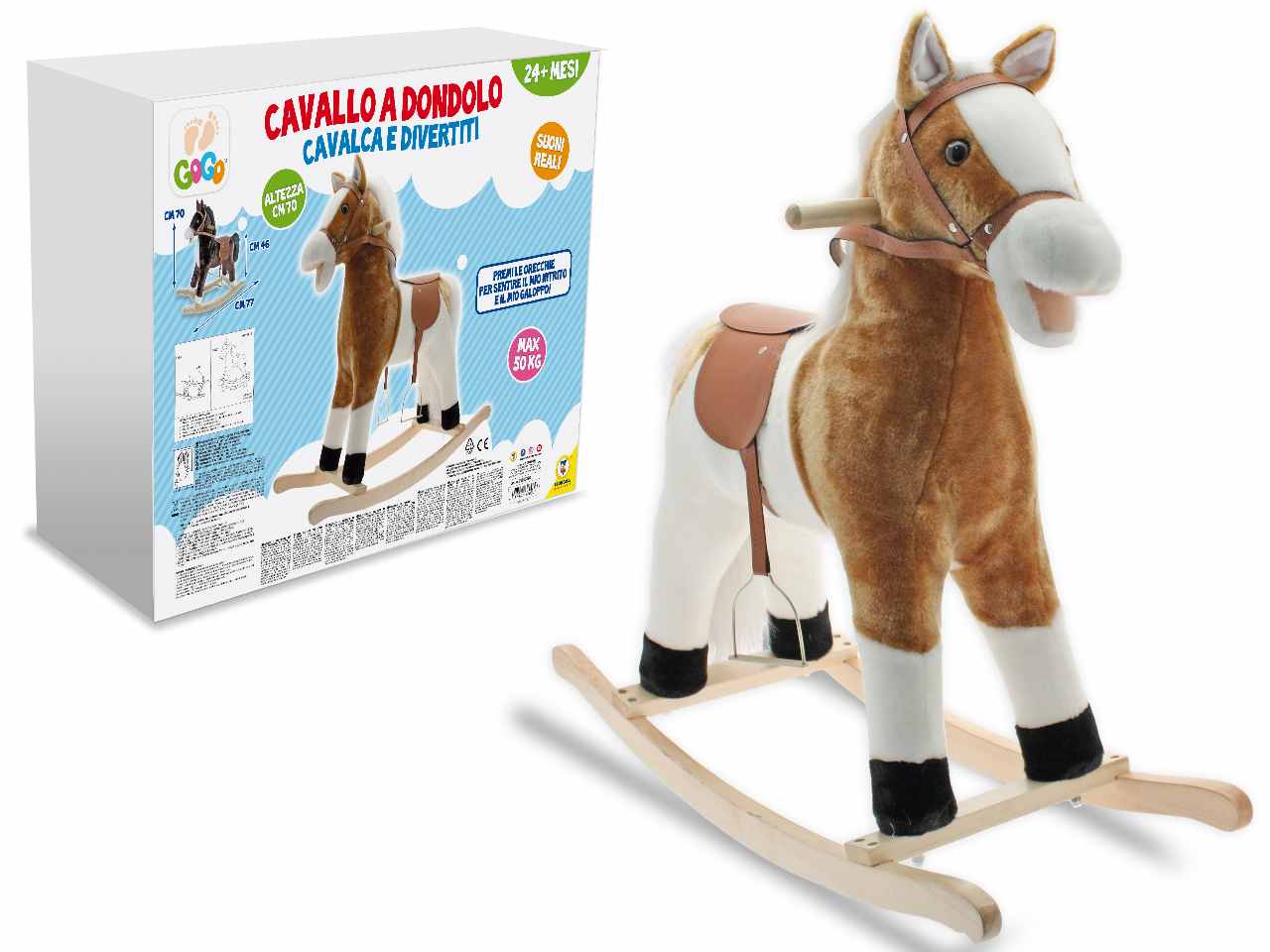 Nicegood cavallo a dondolo h.70cm 36003