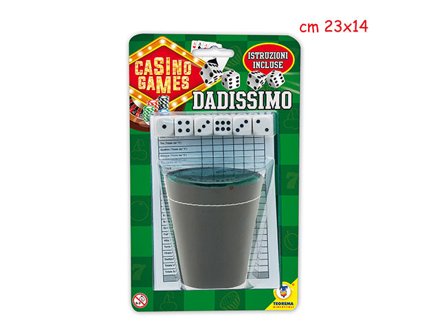 Bicchiere in pelle con 6 dadi 40454