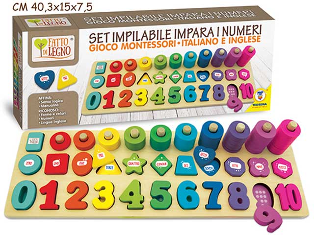 Fatto di legno gioco numerico montessori 40559