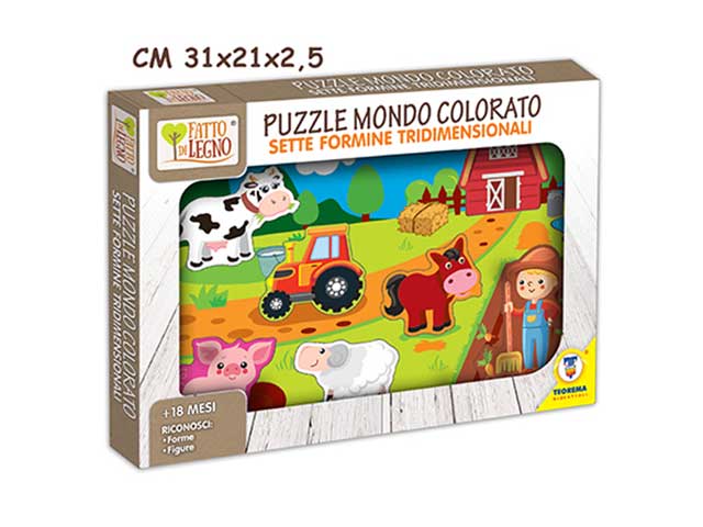 Fatto di legno puzzle fattoria 40582