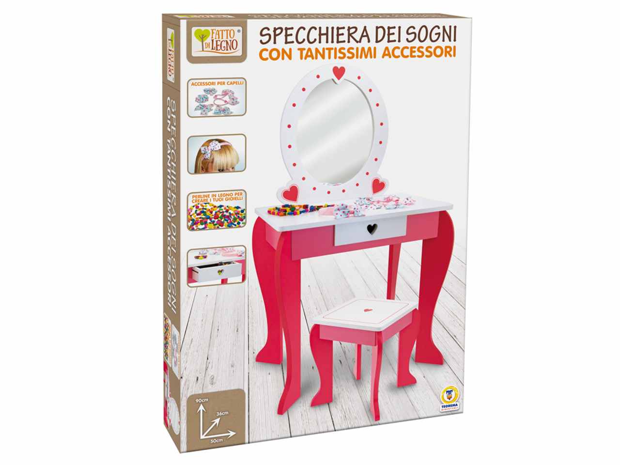 Fatti di legno specchiera c/sgabe.40617
