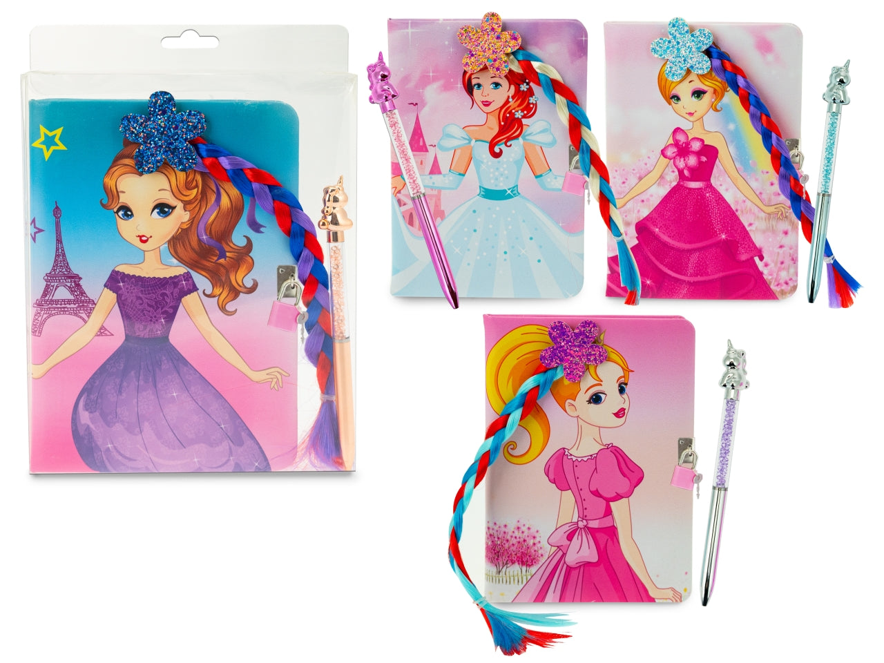 Miss signorina diario principessa con penna 80 pagine - disponibile in 4 modelli assortiti