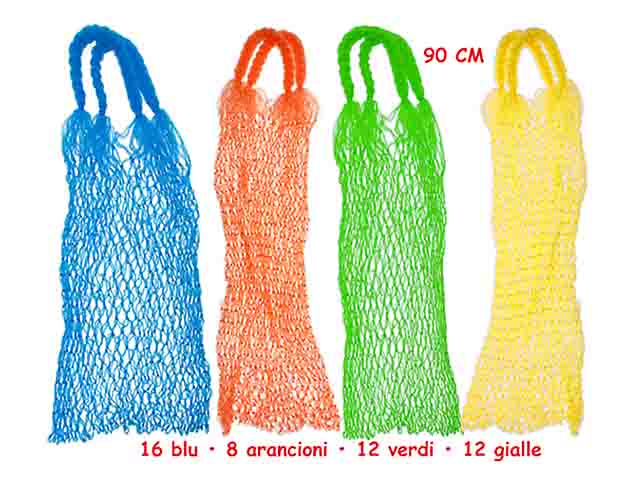 Sacca rete 15 anelli portaoggetti 95cm