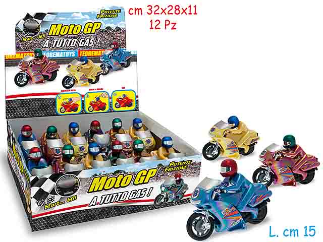 Mr boy moto c/casco 12 pezzi 64596