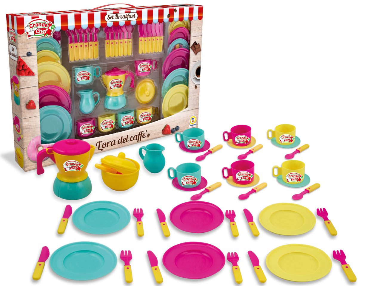 Grande chef - set breakfast con moka tazzine e piattini