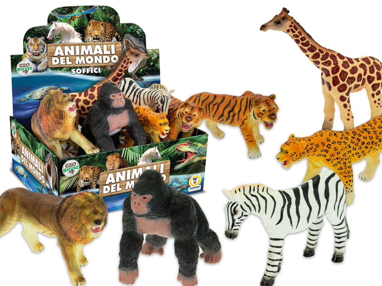 Geo nature animali della savana soffici 6 assortimenti