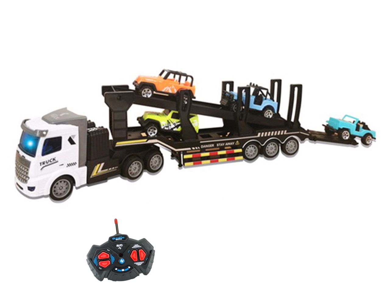 T control - camion  portauto radiocomandato 27mhz  scala 1:48 con luci e 4 funzioni