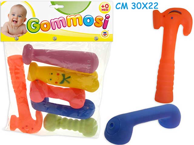 Gogo gommosi attrezzi buffi 6 pezzi 71038