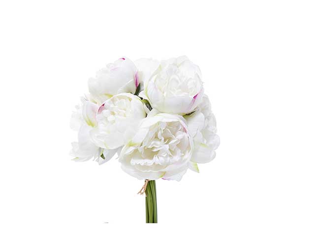 Mazzo peonie x10 32cm bianco a22070