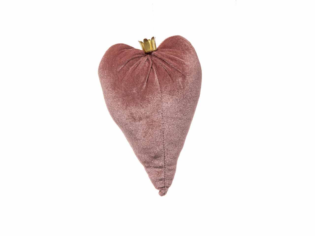 Cuore in velluto cm.15 rosa
