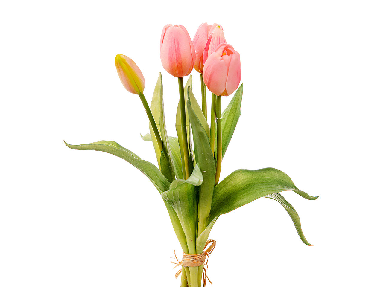 Tulipano rosa artificiale 35 cm, fascio da 5 tulipani - Arpimex
