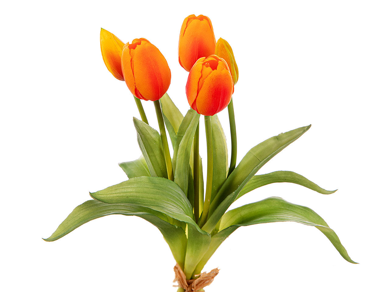 Tulipano arancione artificiale 35 cm, fascio da 5 tulipani - Arpimex