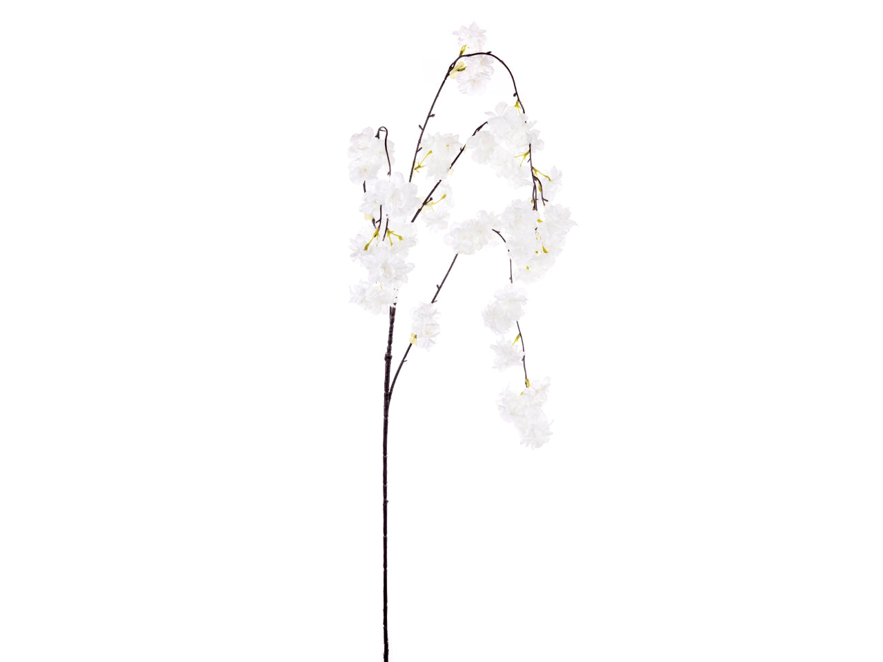 Pesco bianco artificiale, tralcio con 4 rami e fiori in tessuto 110 cm - Arpimex