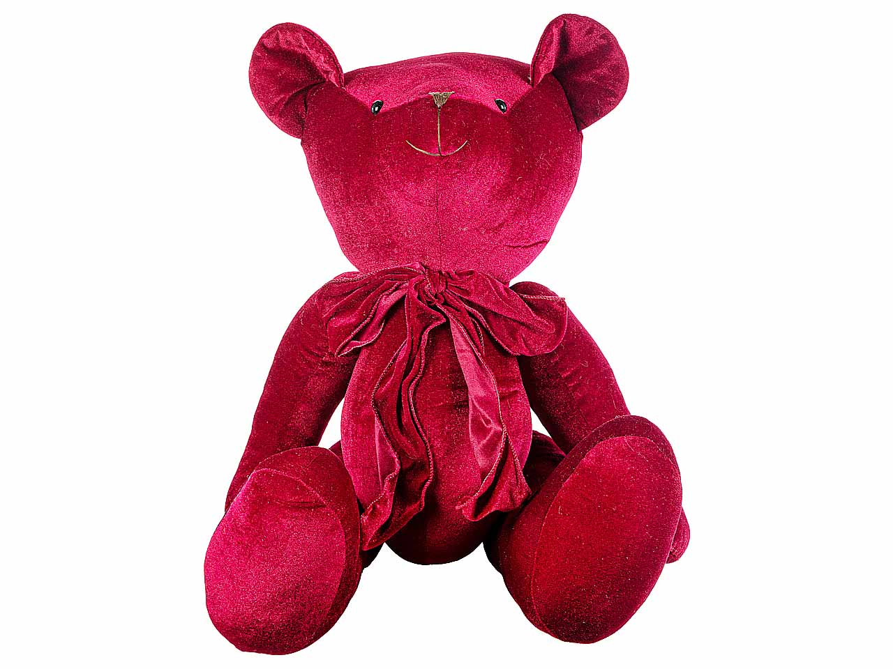 Orsetto velluto 80cm burgundy n25792