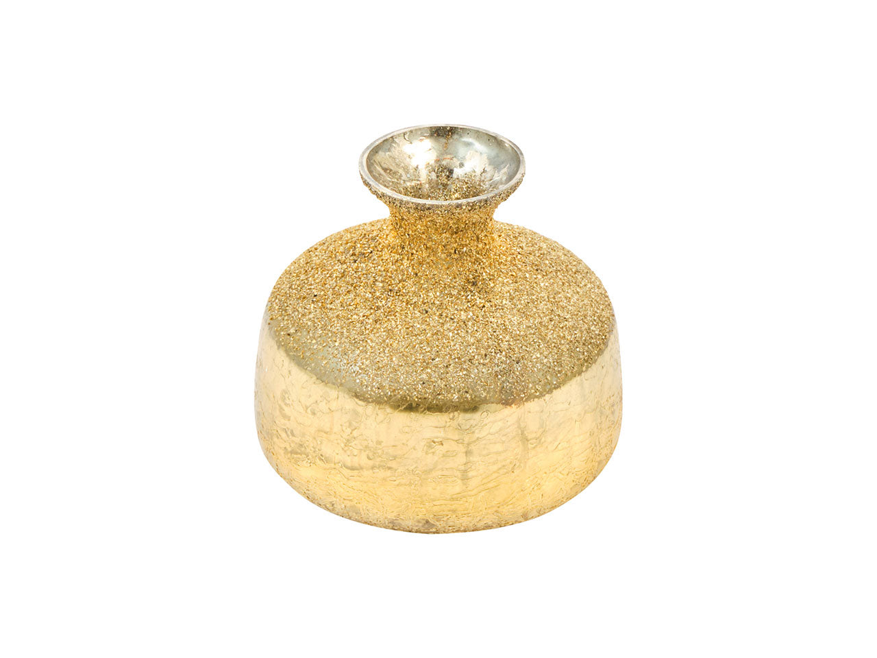 Vaso di vetro misura 20x20x18cm colore oro
