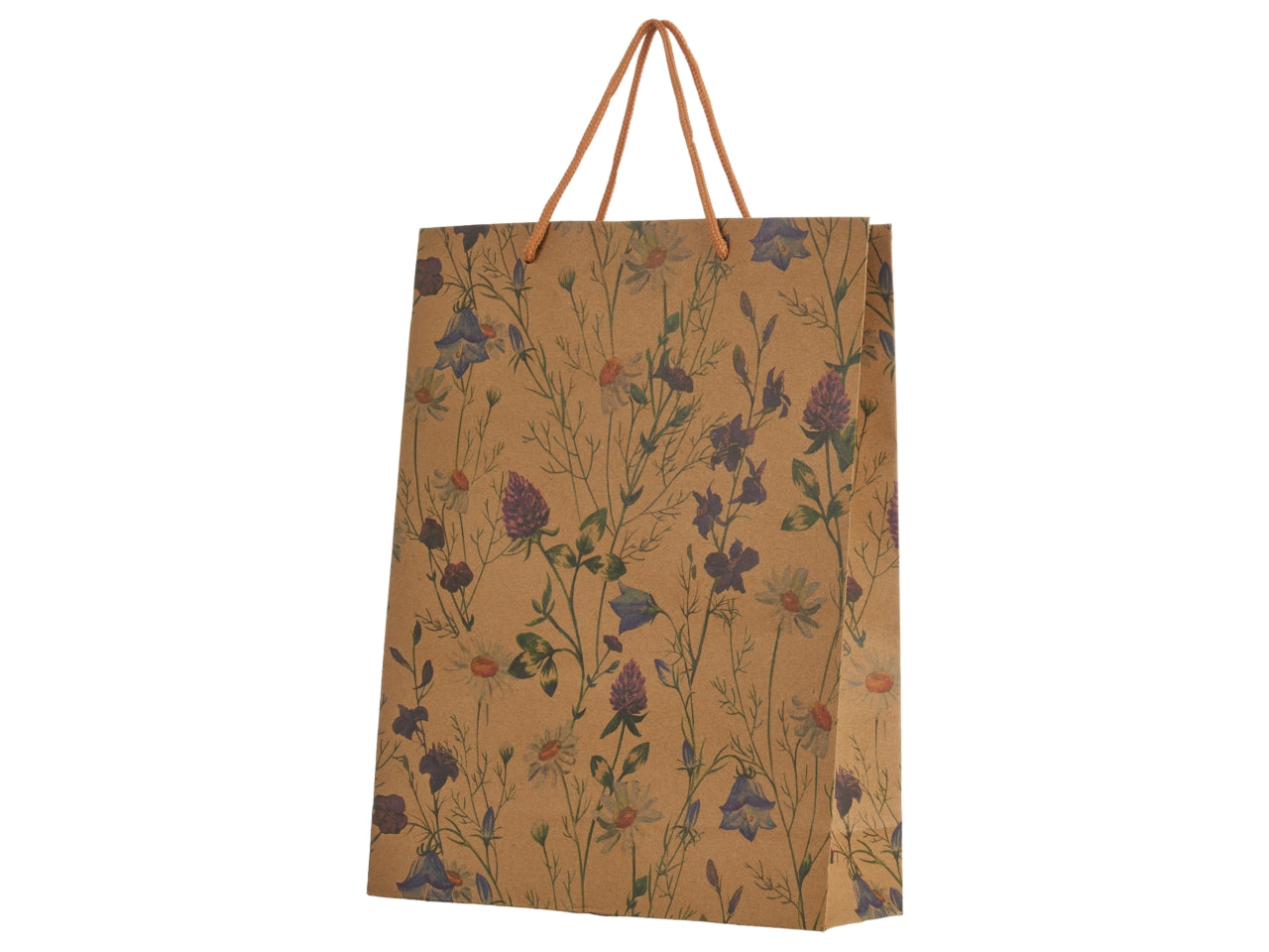 Shopper in carta con stampa floreale misura 18,5x24,5x7,5cm