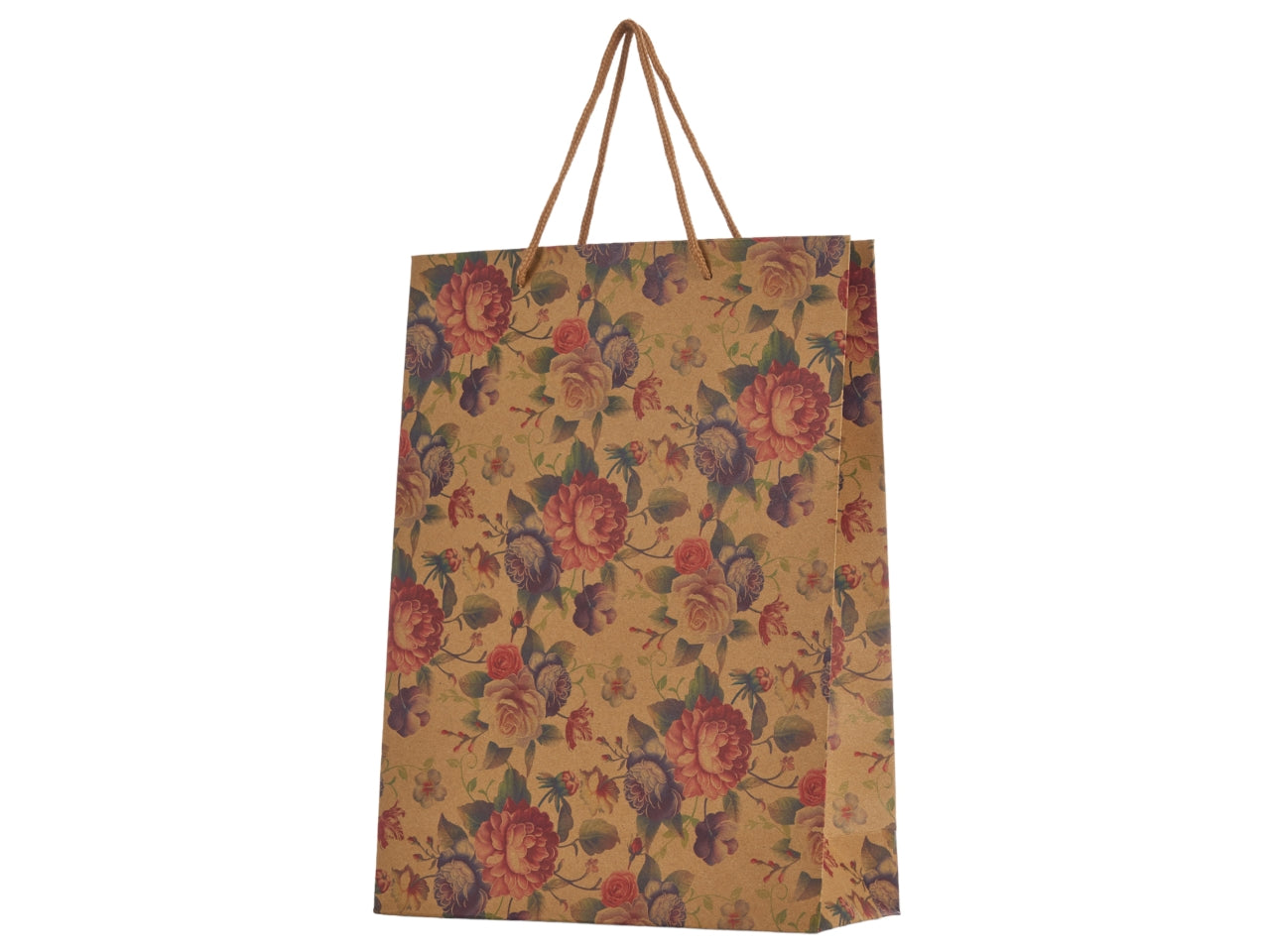 Shopper in carta con stampa floreale misura 27,5x36,5x9cm