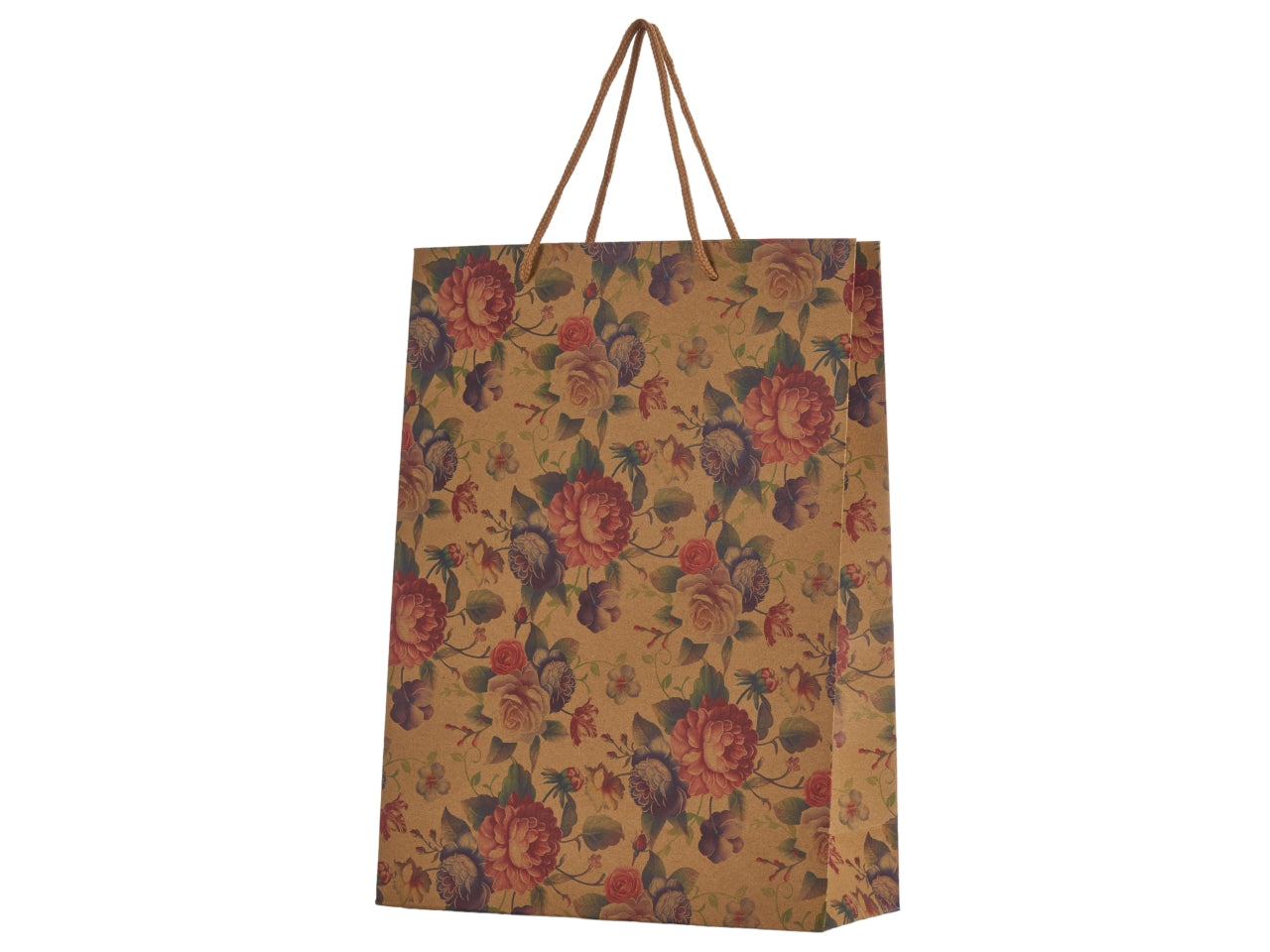 Shopper in carta con stampa floreale misura 23,5x31,5x8,5cm