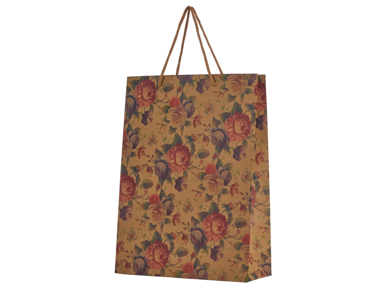 Shopper in carta con stampa floreale misura 18,5x24,5x7,5cm