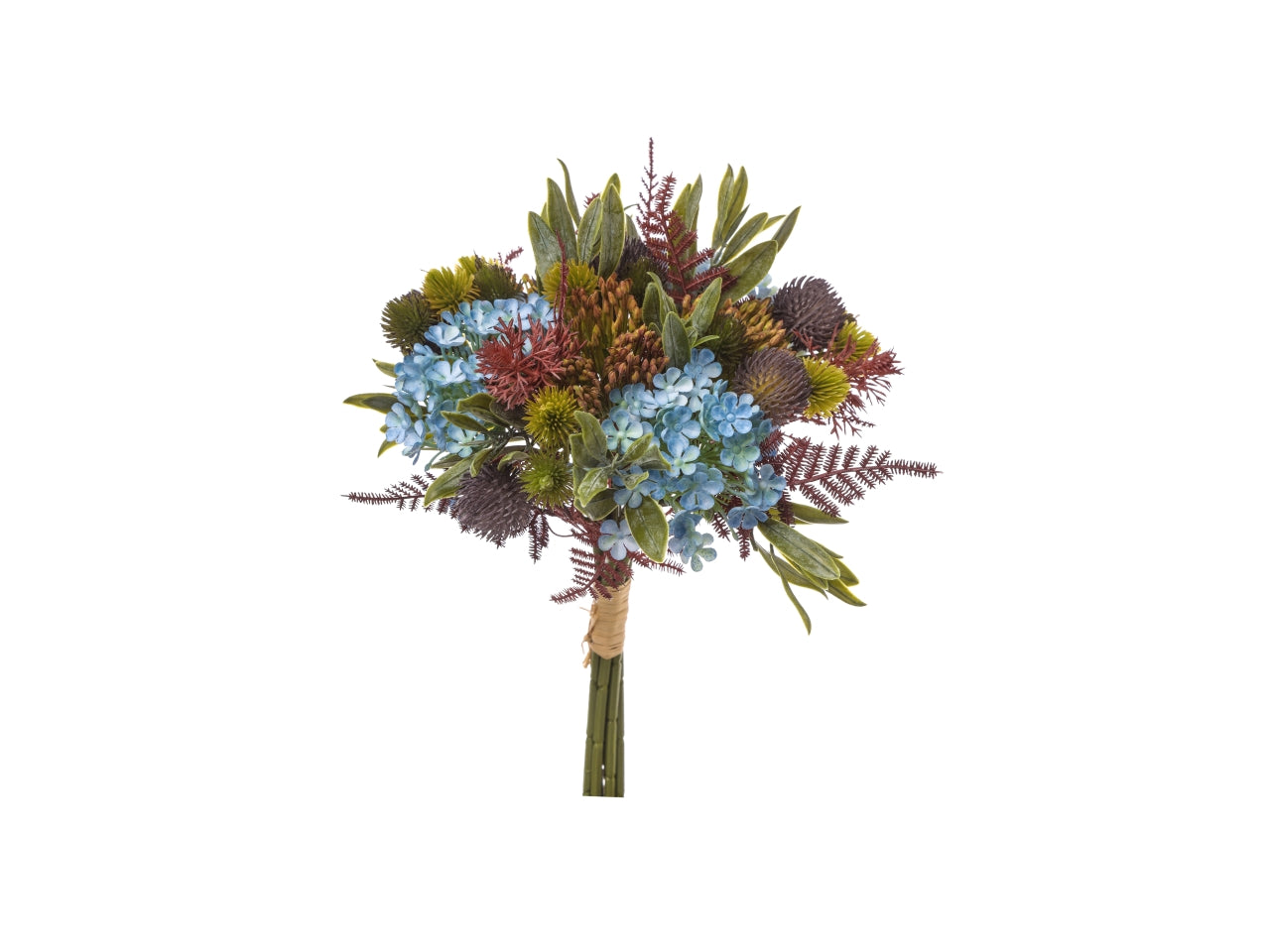 Bouquet esotico con miosotis misura h.34cm colore blu