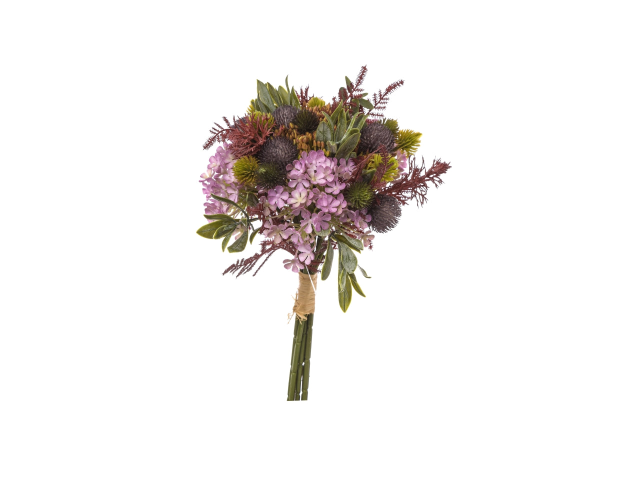 Bouquet esotico con miosotis misura h.34cm colore lavanda