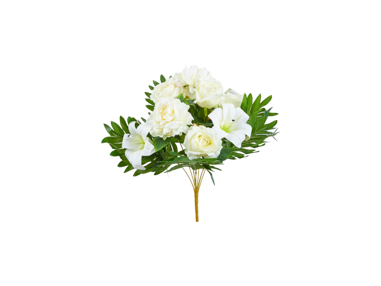 Mazzo di lilium/rose/peonie misura 47cm colore crema