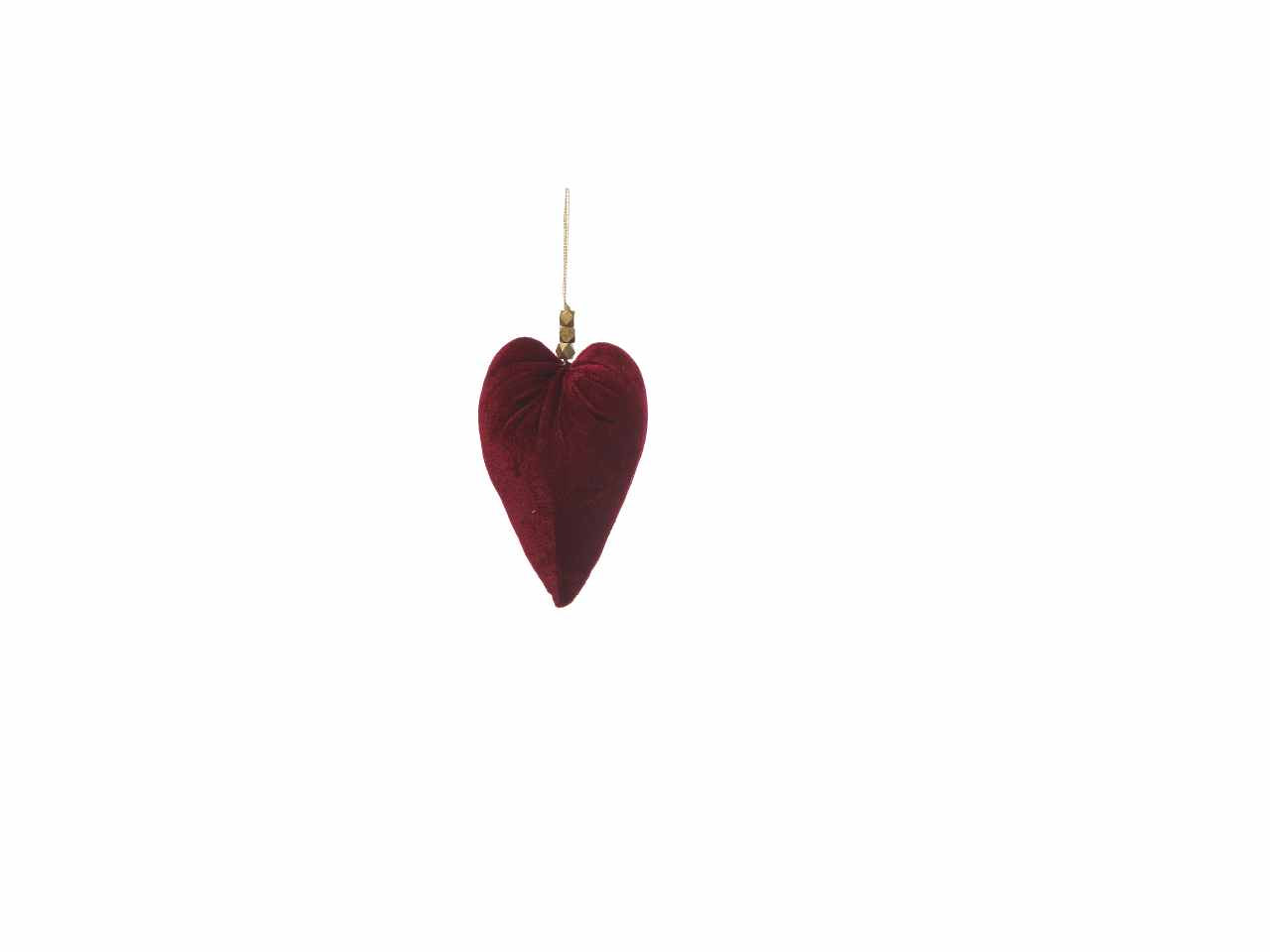 Cuore velluto cm.18 burgundy