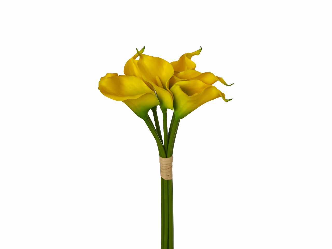 Mazzo di calla in gomma colore giallo x 7