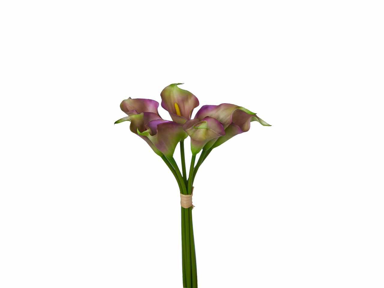 Mazzo di calla in gomma colore viola x 7