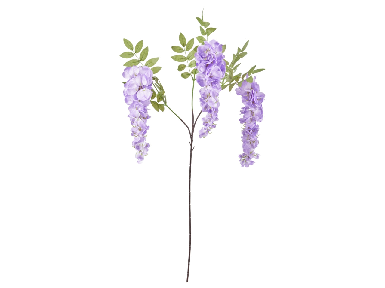 Glicine lavanda artificiale con tre rami e fiori in tessuto, 105 cm - Arpimex