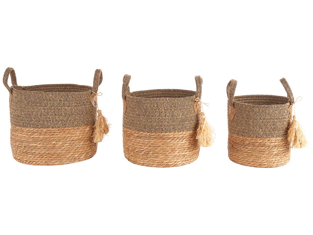 Cesti misura d.30cm h.26cm il set comprende 3 cesti