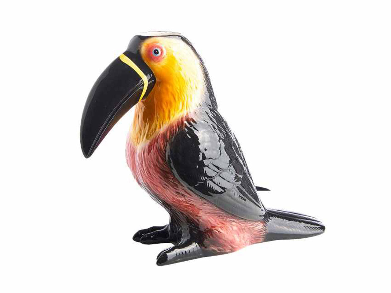 Portavaso decorativo a forma di tucano 33x15,5x28cm