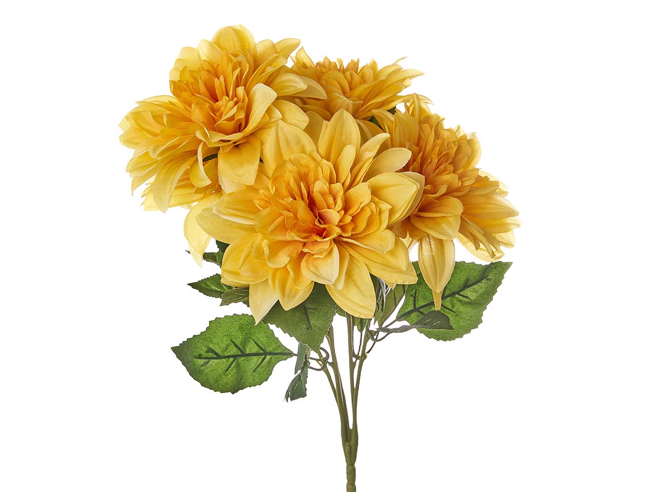 Mazzo di dalie x 5 misura h.50cm colore giallo