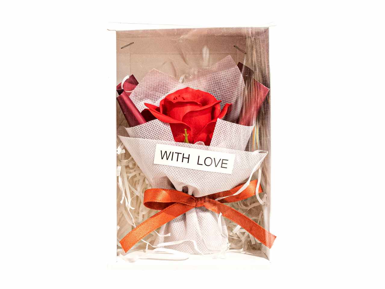 Scatola regalo rosa rossa 13x8x19cm a26997