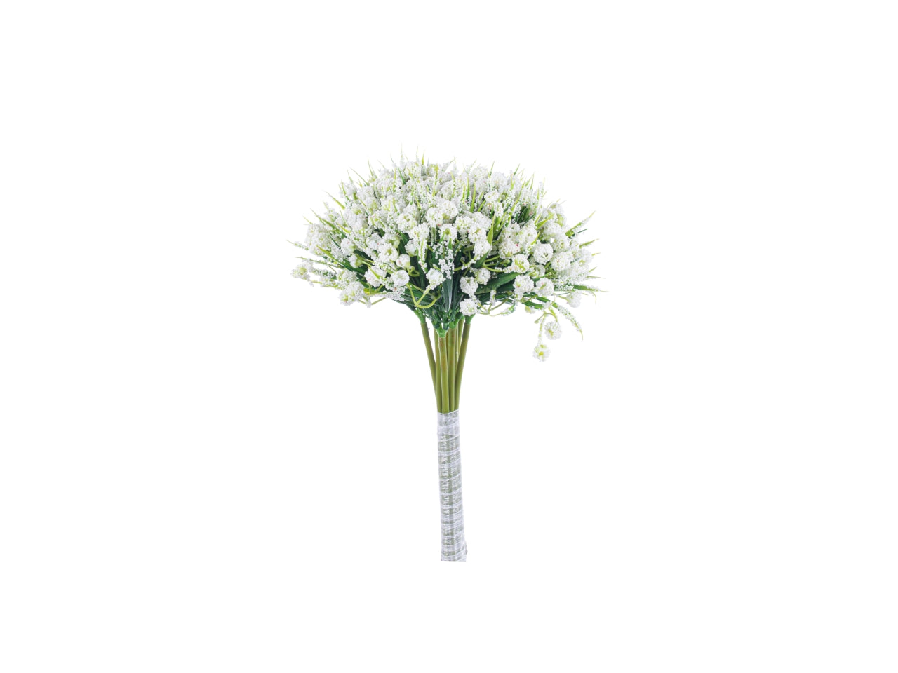 Bouquet di paniculata floccata misura h.30cm colore bianco