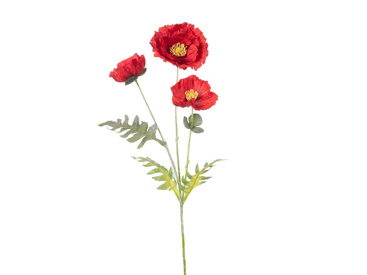 Tralcio di papaveri x 3 colore rosso h.68cm